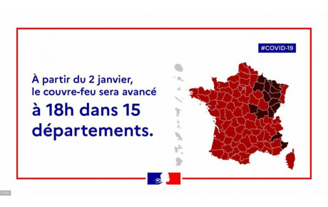 Horaires pendant la période avec couvre-feu à 18h